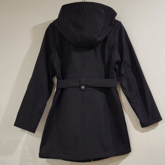 BCBGeneration Black Belted Softshell Jacket with Hood in Medium - Picture 3 of 8